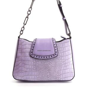 French Connection Lavender Rosie Croco Shoulder Bag NWT